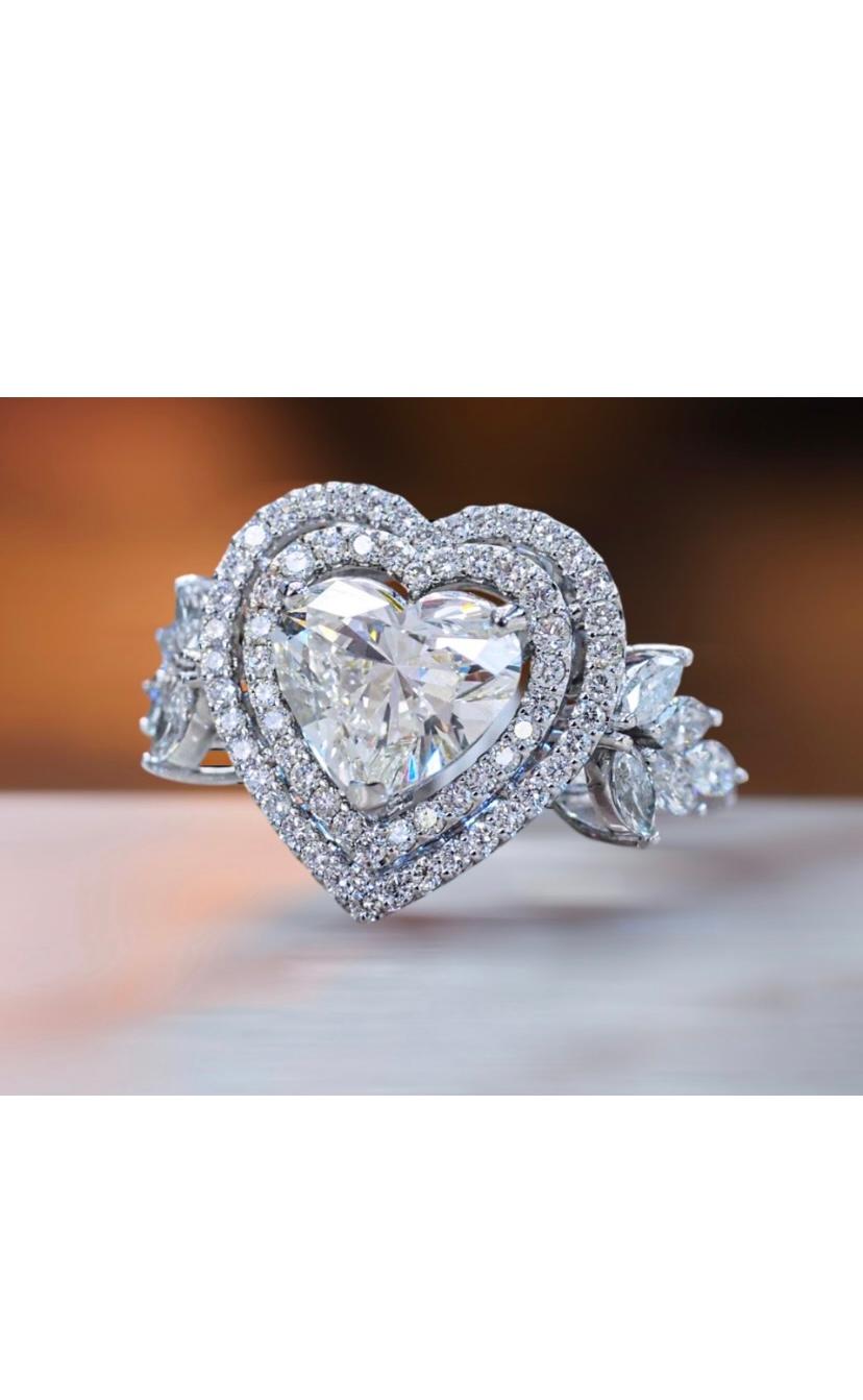GIA-zertifizierter 2,00 Karat E/VS1  Herzform Diamant 18k Gold Ring Damen im Angebot
