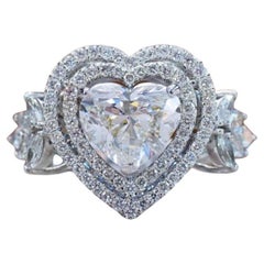 GIA Certified 2.00 Carat E/VS1  Heart Shape Diamond 18k Gold Ring