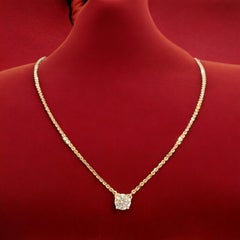 GIA Certified 2.00 Carat E VVS1 Round Brilliant Diamond Necklace 18K Rose Gold