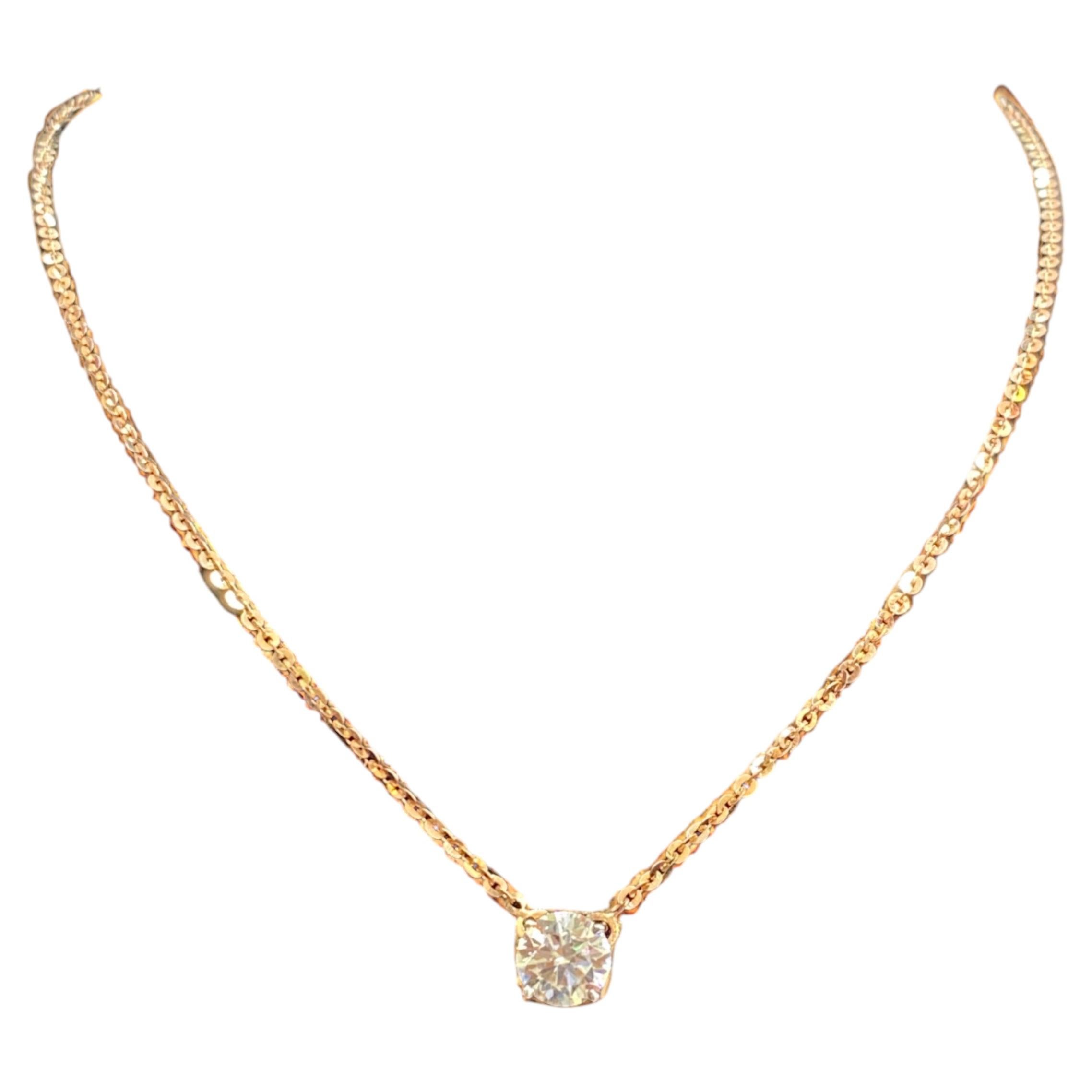 GIA-zertifiziert 2,00 Karat E VVS1 Runder Brillant Diamant Halskette 18K Rose Gold im Angebot