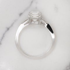 GIA Certified 2.00 Carat Emerald Cut Diamond 18K White Gold Ring