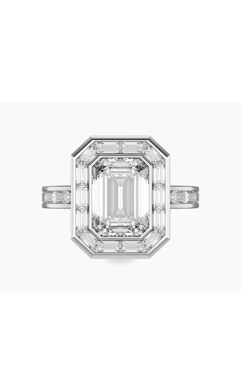 Women's or Men's GIA Certified 2.00 Carat Emerald Shape Diamond 18K Gold Ring For Sale