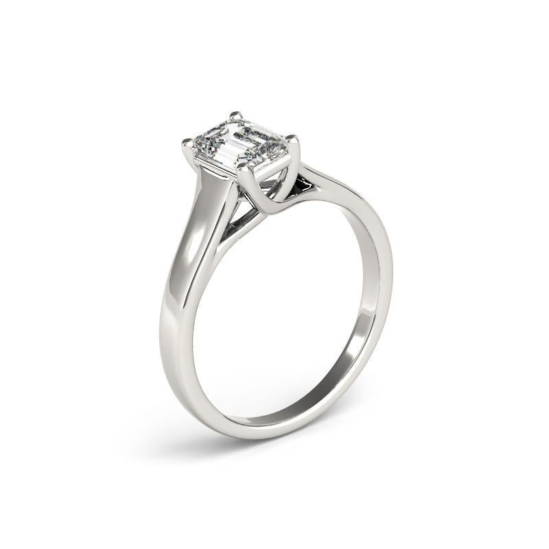 Women's GIA Certified 2.00 Carat Entwined Prong Cathedral Emerald Platinum Diamond Ring