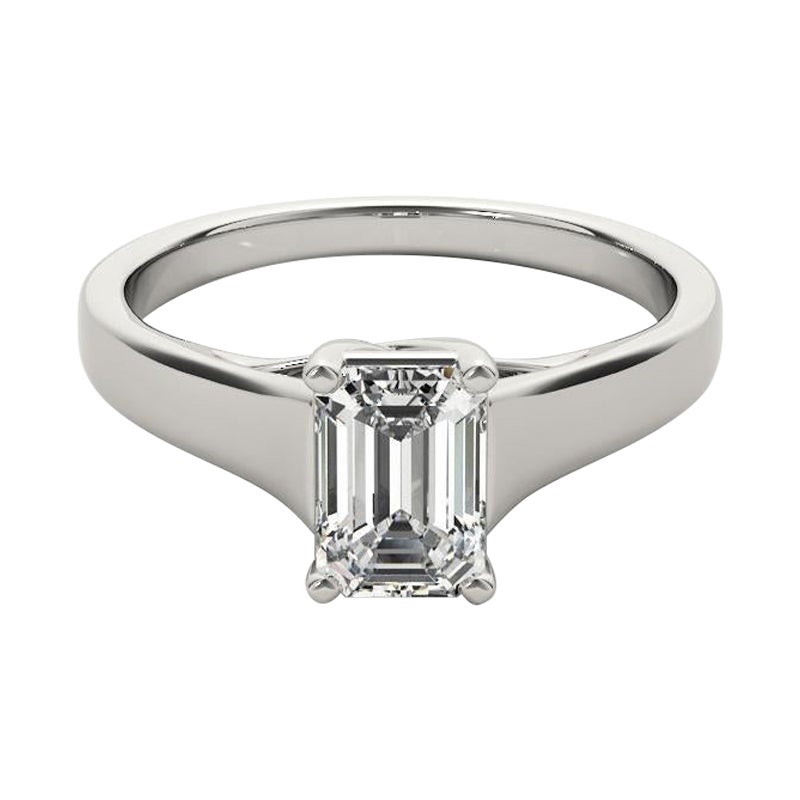 GIA Certified 2.00 Carat Entwined Prong Cathedral Emerald Platinum Diamond Ring