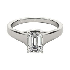 GIA Certified 2.00 Carat Entwined Prong Cathedral Emerald Platinum Diamond Ring