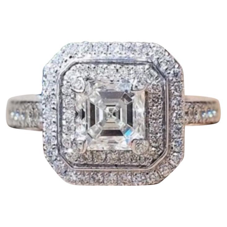 GIA Certified 2.00 Carat F/VS1 Asscher Shape Diamond 18K Gold Ring