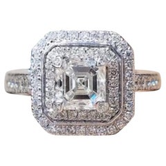GIA Certified 2.00 Carat F/VS1 Asscher Shape Diamond 18K Gold Ring