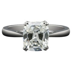 Bague en or blanc 18 carats certifiée GIA de 2,00 carats de diamants brillants F/VS1 provenant d'une ancienne mine