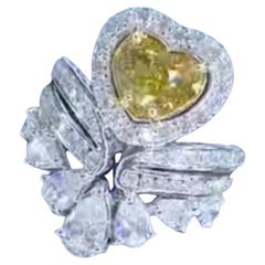 GIA Certified 2.00 Carat Fancy Brownish Greenish Yellow Diamond 18K Gold Ring