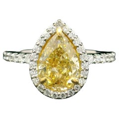 Anello con diamante certificato GIA da 2,00 carati, di colore giallo brunastro e di purezza SI2