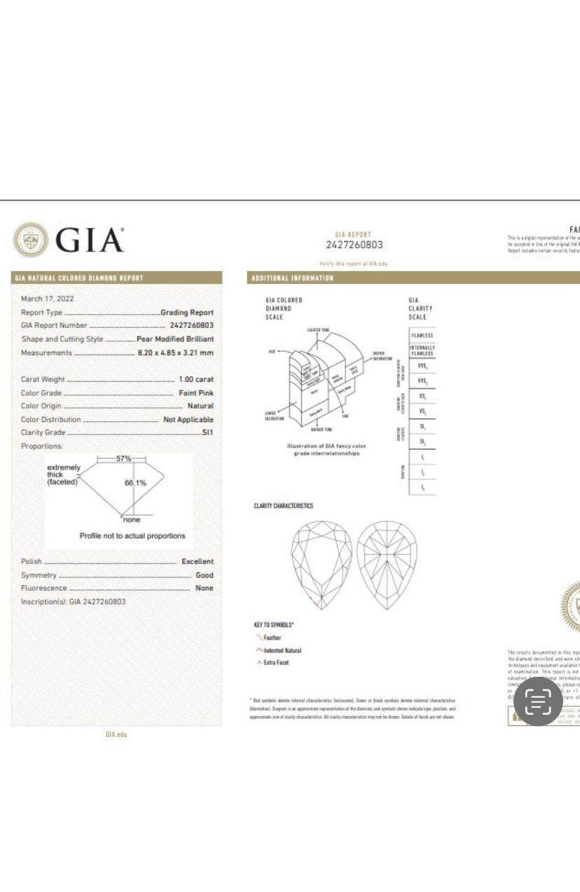Women's GIA Certified 2.00 Carat Fancy Pink Diamonds  Earrings For Sale