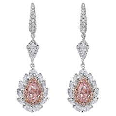 Pink Diamond Chandelier Earrings