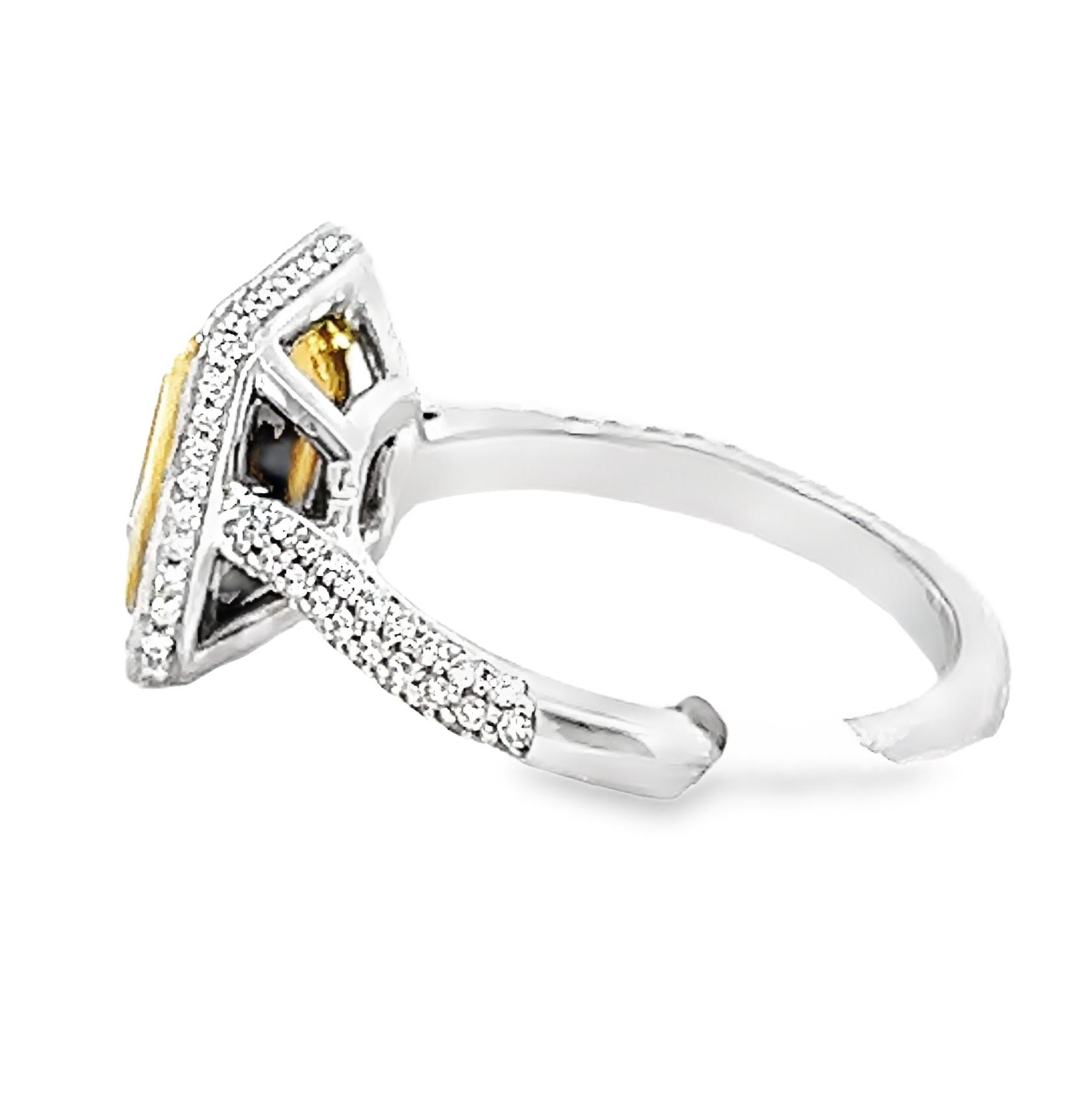 GIA Certified 2.00 Carat Fancy Yellow Diamond Engagement Ring For Sale 1