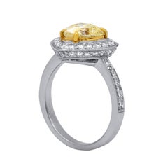 GIA Certified 2.00 Carat Fancy Yellow Engagement Ring
