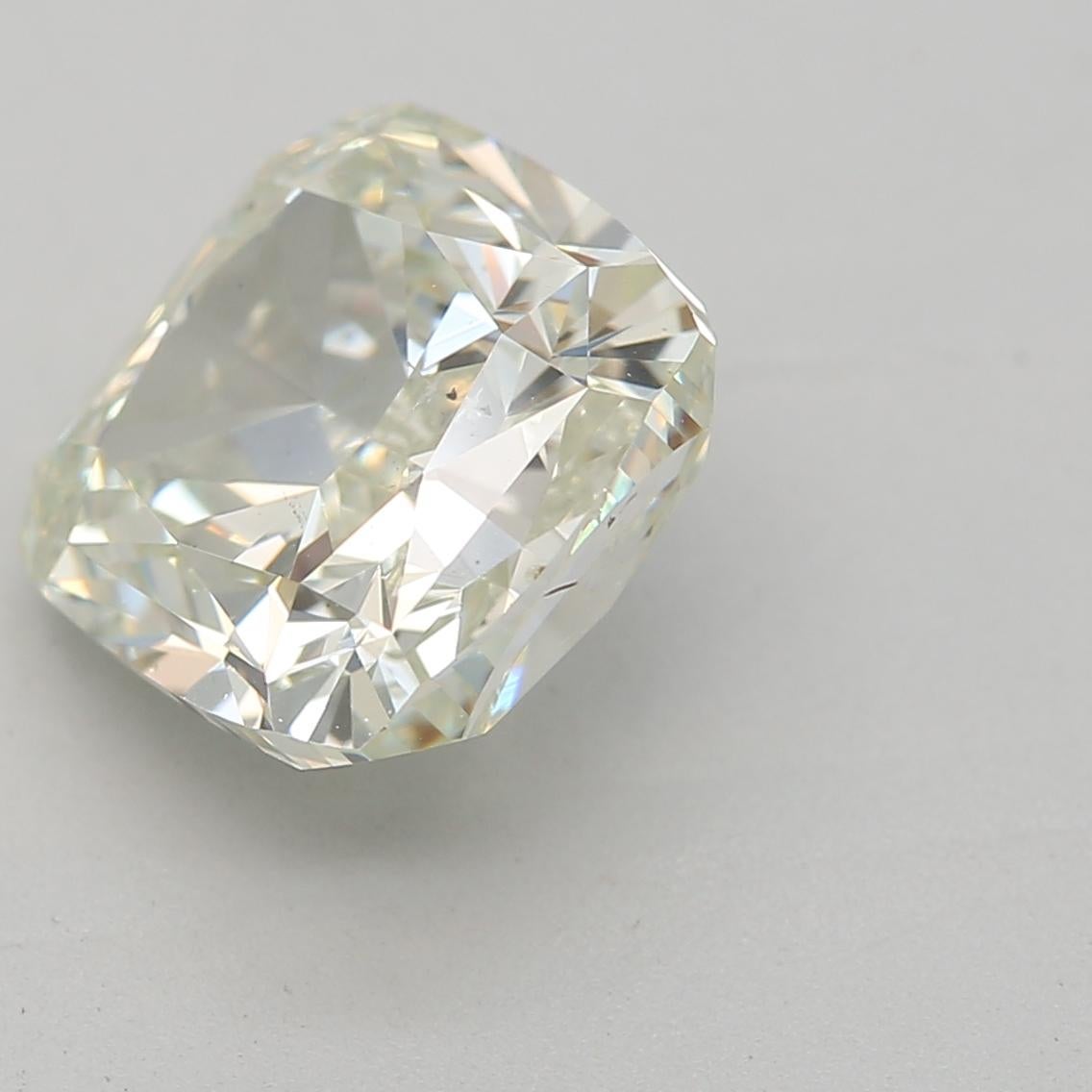 Cushion Cut GIA Certified 2.00 Carat Fancy Yellowish Green SI2 Clarity Diamond For Sale