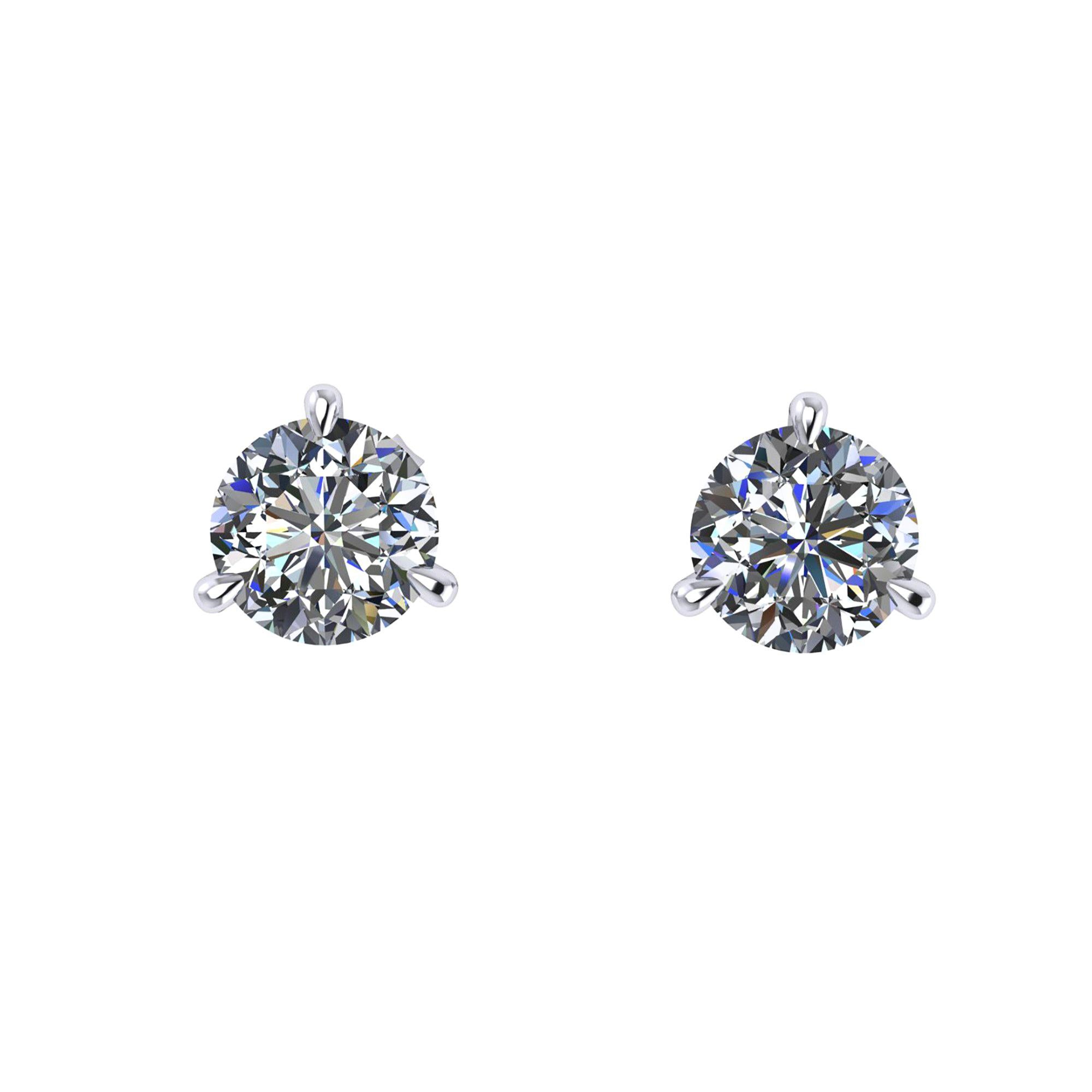 GIA Certified 2.00 Carat H Color VS2 Clarity Platinum Martini Studs For Sale