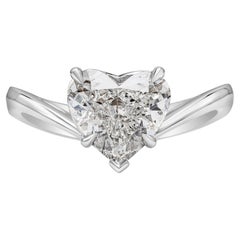 GIA Certified 2.00 Carat Heart-Shape Diamond Platinum Solitaire Engagement Ring