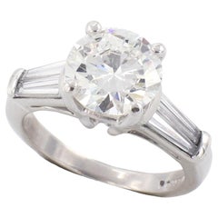 GIA Certified 2.00 Carat I SI1 Round Diamond Platinum Engagement Ring