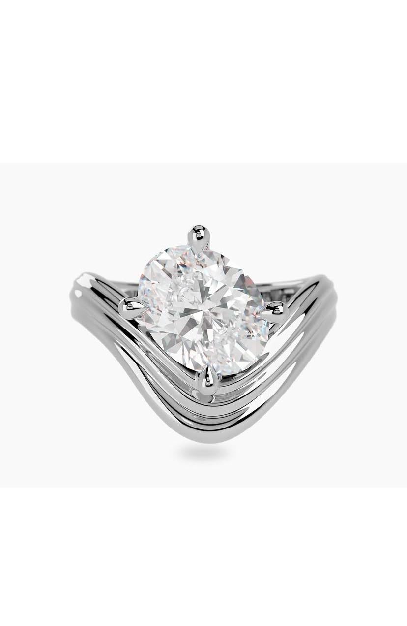Contemporary GIA Certified 2.00 Carat Oval Shape Diamond 18K Gold Ring For Sale