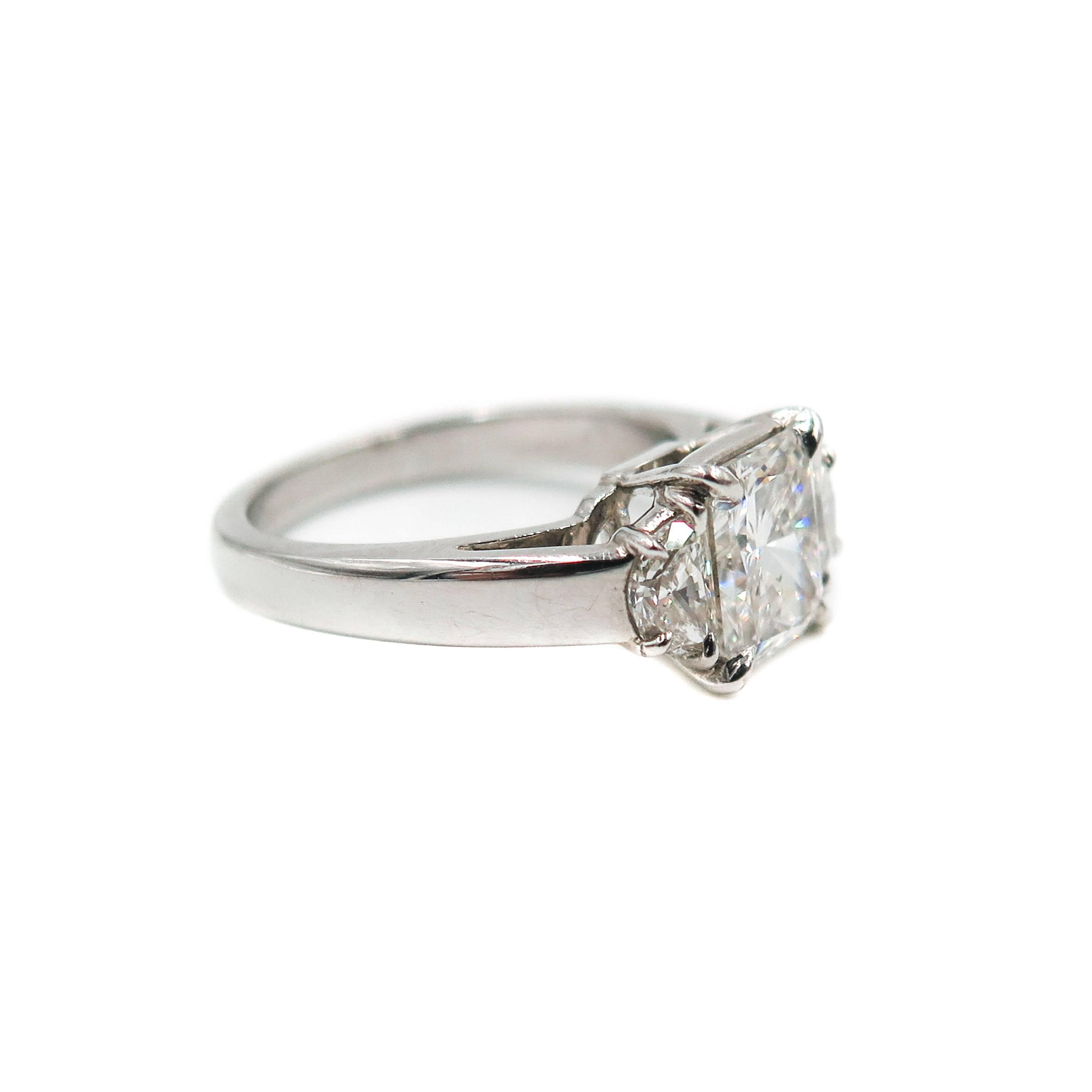 We have been working tirelessly over the years designing Diamond Engagement Rings and recreating those you've come to know and love. 
Handmade in our workshop this beautiful Diamond Engagement Ring features a GIA certified 2.00 carat Radiant cut