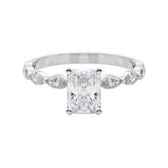 GIA Certified 2.00 Carat Radiant Diamond Band Solitaire Diamond Ring