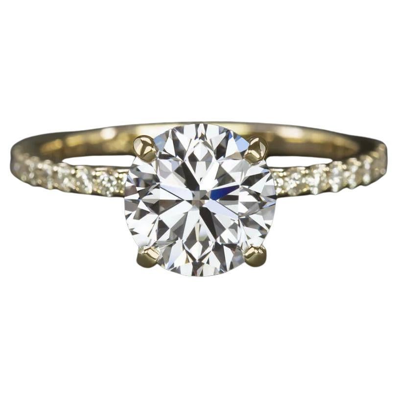 GIA Certified 2.00 Carat Round Brilliant Cut Diamond Engagement Ring