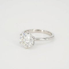 GIA Certified 2.00 Carat Round Triple Excellent Cut Diamond Ring in Platinum