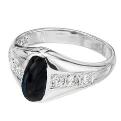 GIA Certified 2.00 Carat Sapphire Diamond White Gold Ring