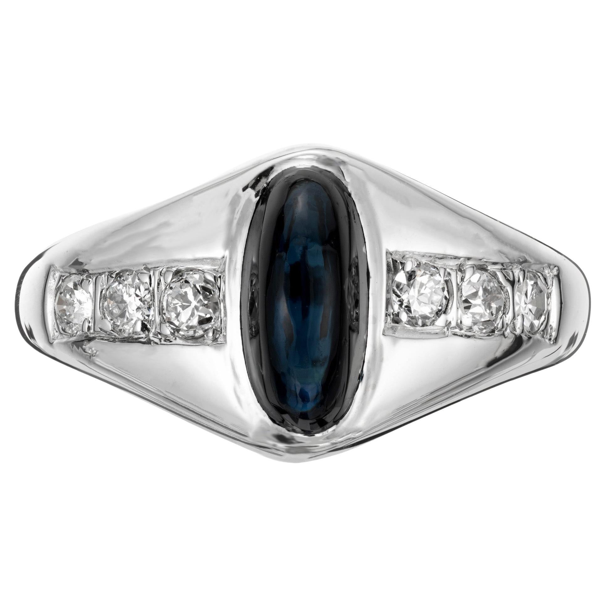 GIA Certified 2.00 Carat Sapphire Diamond White Gold Ring For Sale