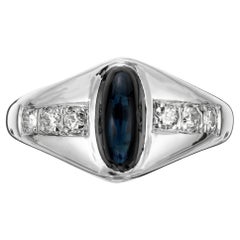 GIA Certified 2.00 Carat Sapphire Diamond White Gold Ring