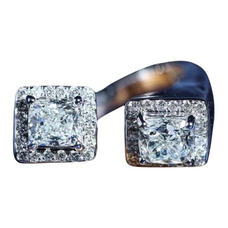 Anello in oro 18K con diamanti a forma di cuscino da 2,00 carati certificati GIA