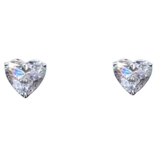 GIA Certified 2.00 Carats D/VVS1 Heart Shape Diamonds 18K Gold Earrings