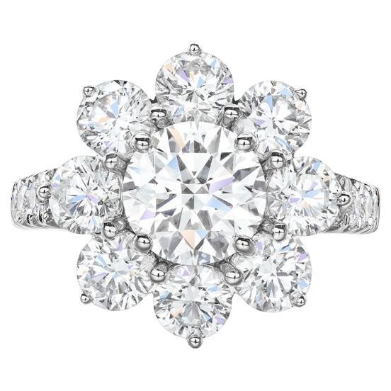GIA Certified 2.00 Carats F/VS1 Round Brillant Shape Diamond 18K Gold RIng