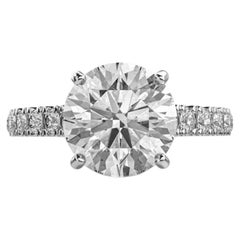 GIA Certified 2.00 Ct D Flawless Round Diamond Ring in 18K White Gold