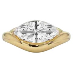 GIA Certified 2.00 Ct F/VS1 Marquise Shape Diamond 18k Gold Ring