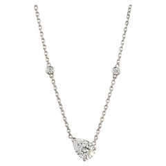 GIA Certified 2.00 Ct F/VS1 Pear Shape Diamond 18K Gold Necklace
