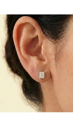 GIA Certified 2.00 Ct F/VS1 Radiant Shape Diamonds 18k Gold Earrings
