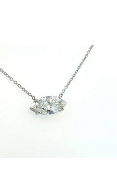 GIA Certified 2.00 Ct FLAWLESS / D color Marquise Shape Diamonds Necklace