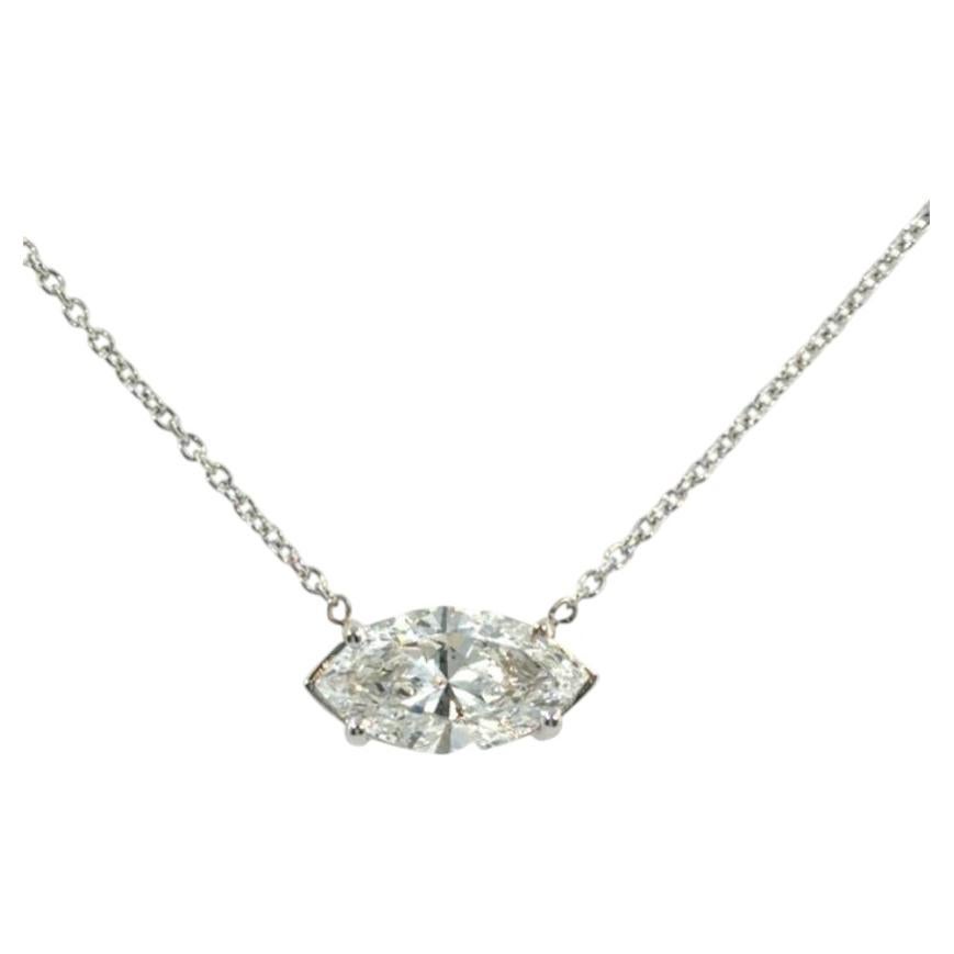 GIA Certified 2.00 Ct FLAWLESS / D color Marquise Shape Diamonds Necklace