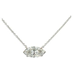 GIA Certified 2.00 Ct FLAWLESS / D color Marquise Shape Diamonds Necklace