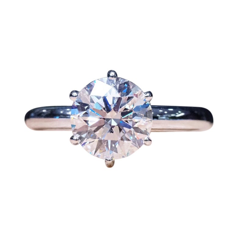 GIA Certified 2.00 Ct FLAWLESS/ E color Round Brillant Shape Diamond Ring