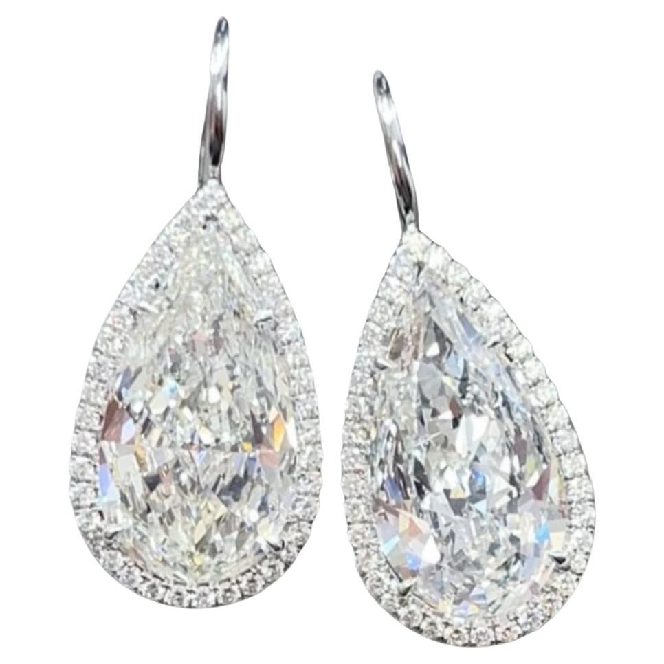 Platin mit GIA-zertifizierten 20,00 Karat Diamanten in Birnenform F/VS1 in Platin  Goldohrringe