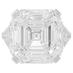 GIA Certified 20.03 Carat D Color Old Emerald Cut Diamond Ring