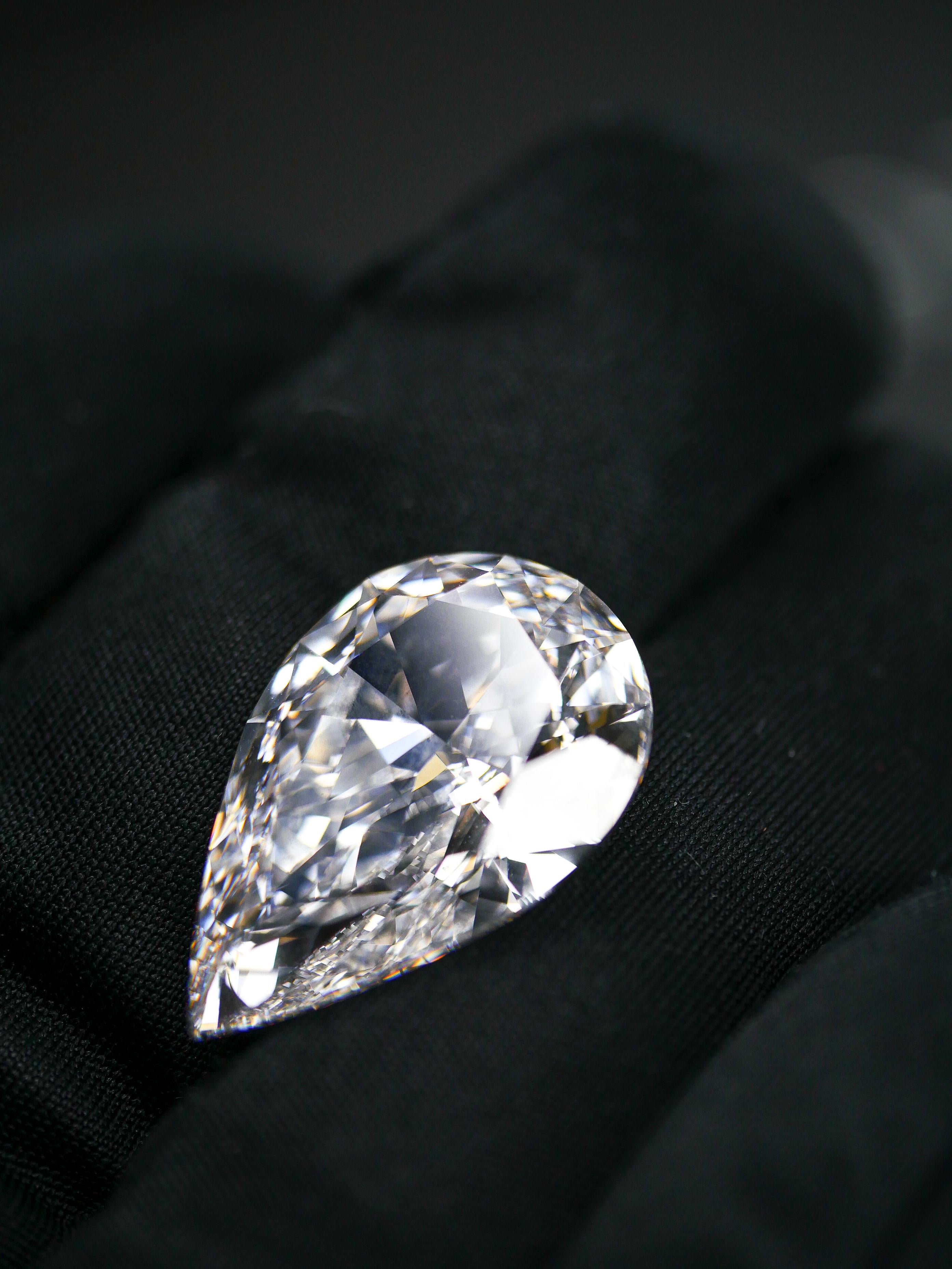 GIA Certified 20.04 Carat Pear Diamond For Sale 1