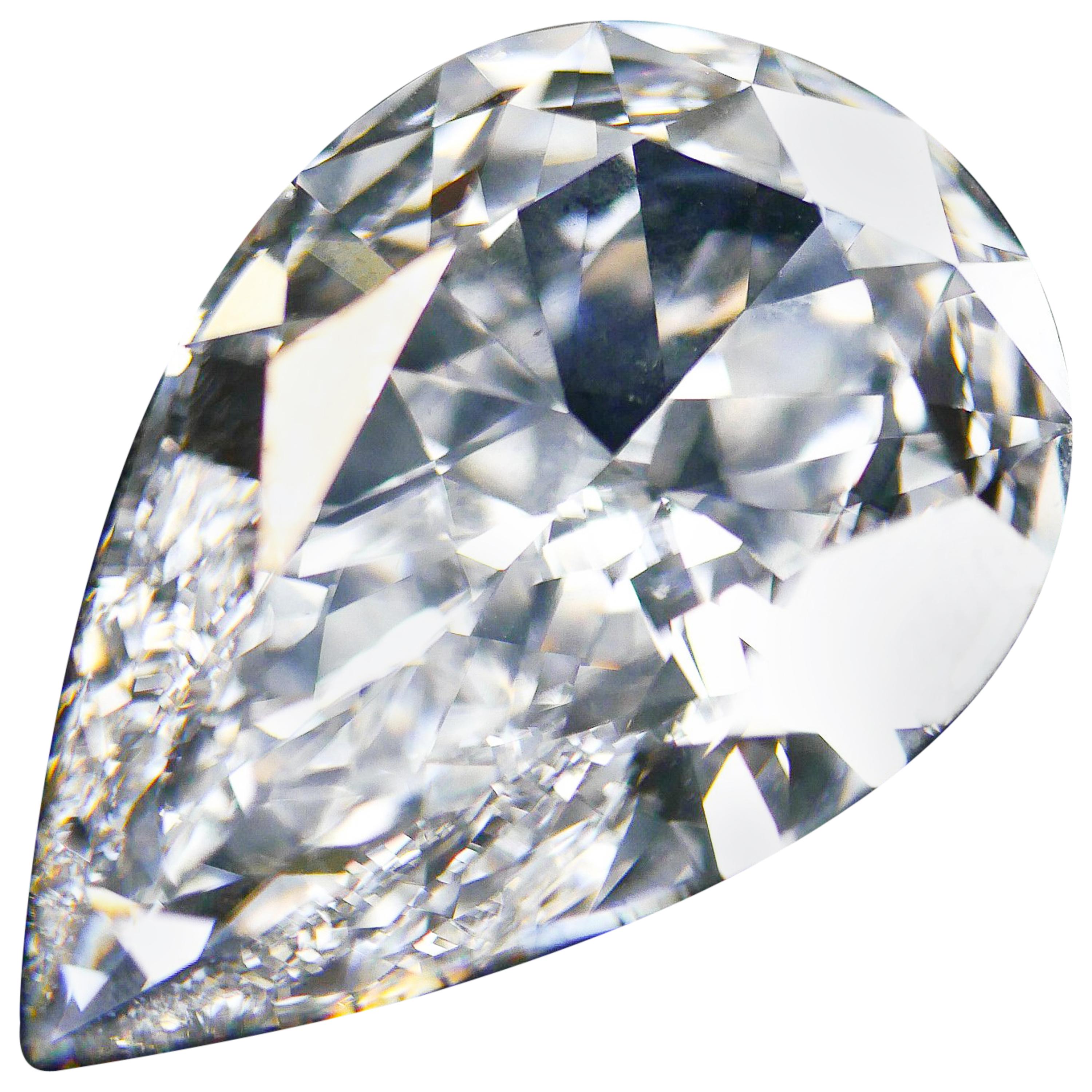 GIA Certified 20.04 Carat Pear Diamond For Sale