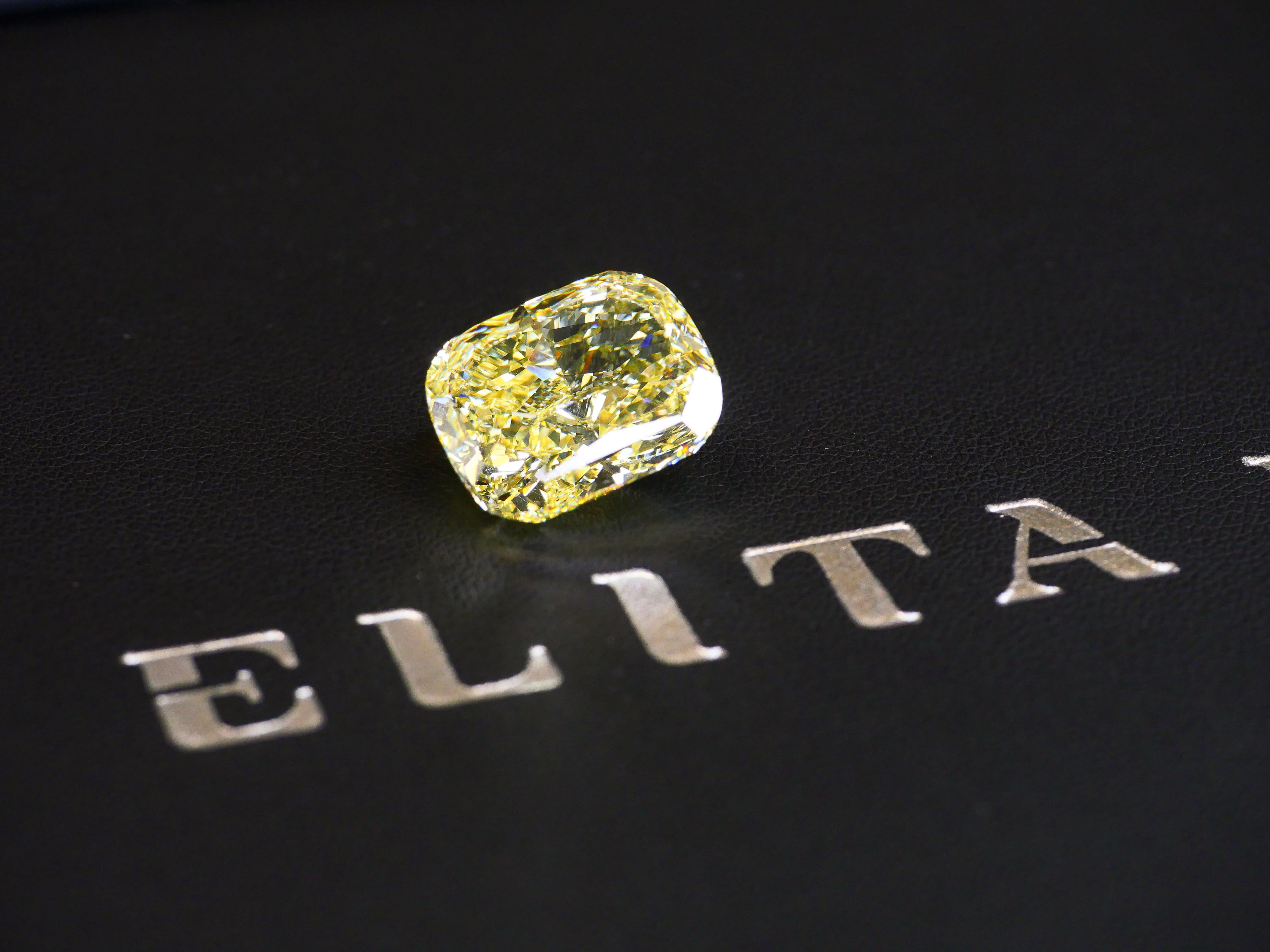 GIA Certified 20.08 Fancy Intense Yellow Cushion Cut Diamond


A combination of rare color and size makes this 20.08 carat canary-colored VS1 cushion cut Natural Fancy Intense Yellow diamond a highly valuable stone.
Fancy colored diamonds are