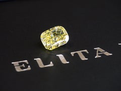 GIA Certified 20.08 Fancy Intense Yellow Cushion Cut Diamond