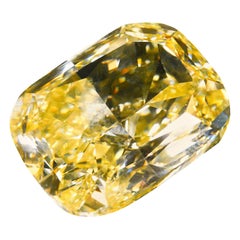GIA Certified 20.08 Fancy Intense Yellow Cushion Cut Diamond