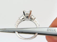GIA certified 2.00ct Cushion cut diamond ring G/VVS-2 platinum classic baguette*
