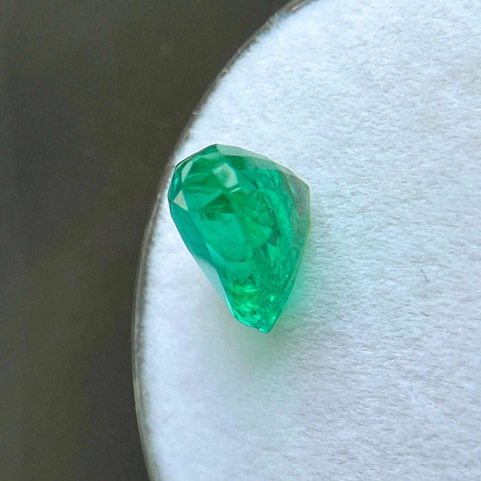 Femenino o masculino GIA Certificado 2.00ct Esmeralda Verde Viva Natural Talla Corazón 7.8x8.9mm Gema Rara en venta